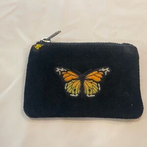 Black Pouch with Butterfly Design